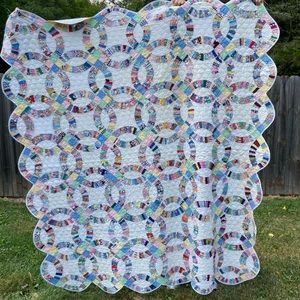 1930’s/40’s Hand Stitched Wedding Quilt As Is